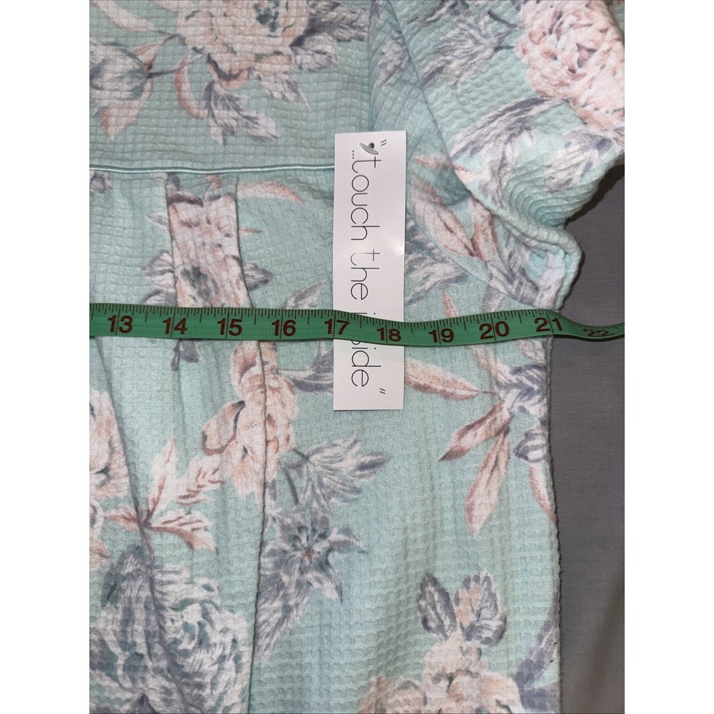 Miss Elaine Robe Womens Size Medium Full Zip Front Mint Floral Nightgown NWT - Picture 8 of 12